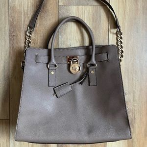 Michael Kors Taupe Shoulder Bag with Chain Strap